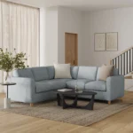 Vati 92_ Corner Sectional -  Natural Oak and Silver Light Blue