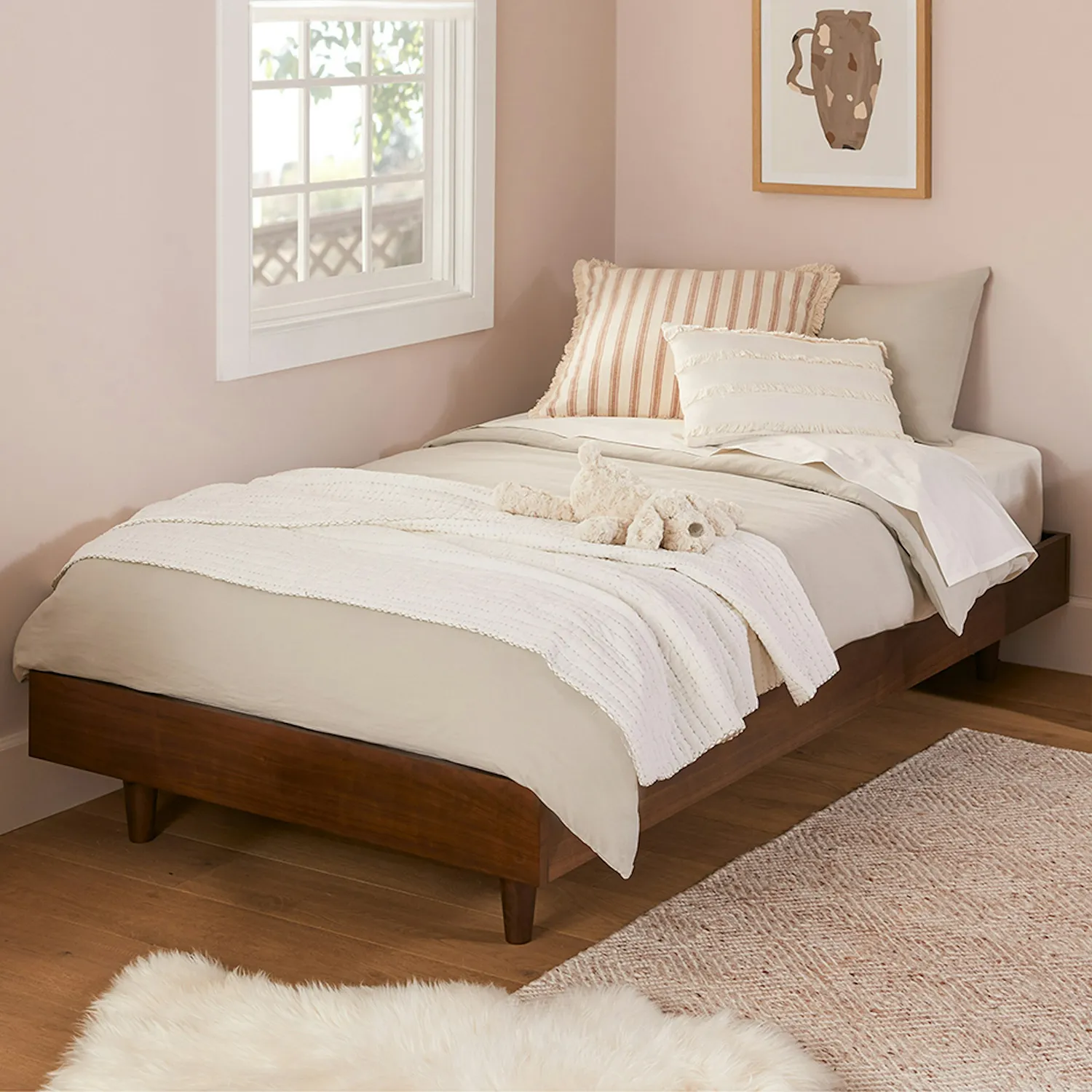 Basi Twin Bed Frame - Walnut - Image 11