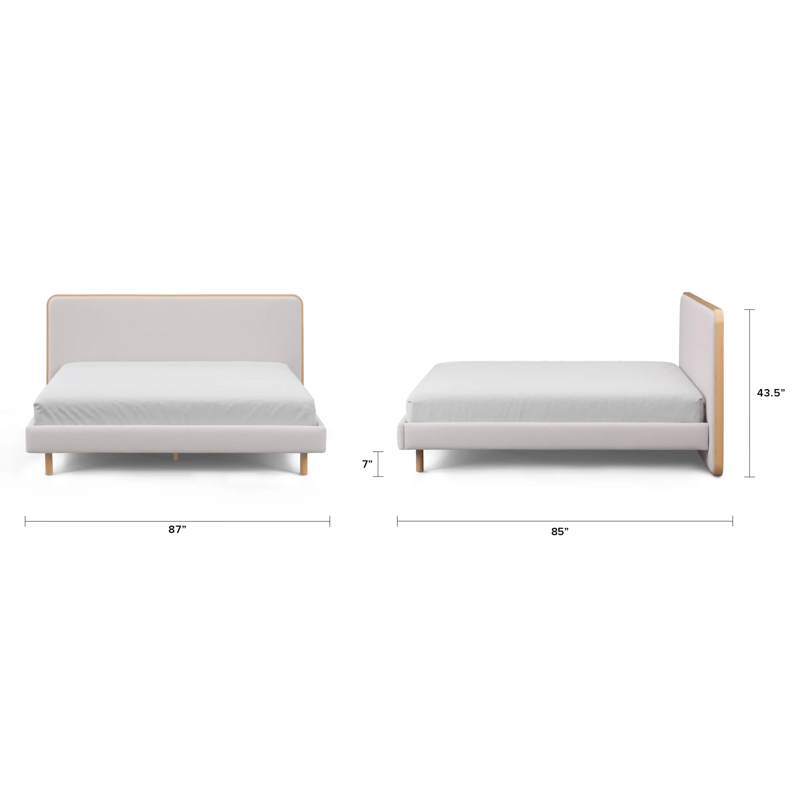 Bjorn King Upholstered Bed - White Oak and Ratine Ivory - Image 10