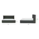 Calabri King Upholstered Bed - Green Wool Bouclé