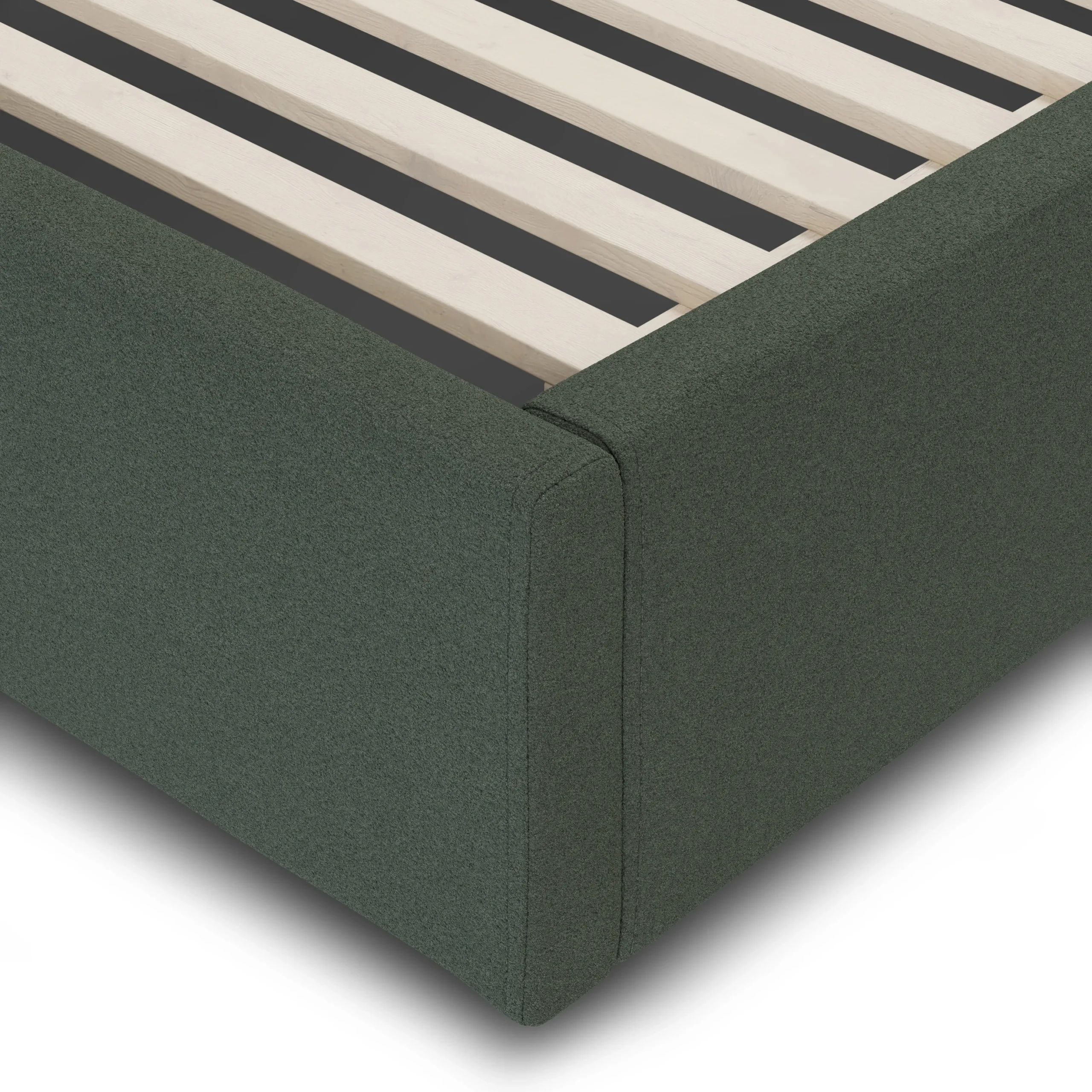 Calabri Queen Upholstered Bed - Green Wool Bouclé - Image 13
