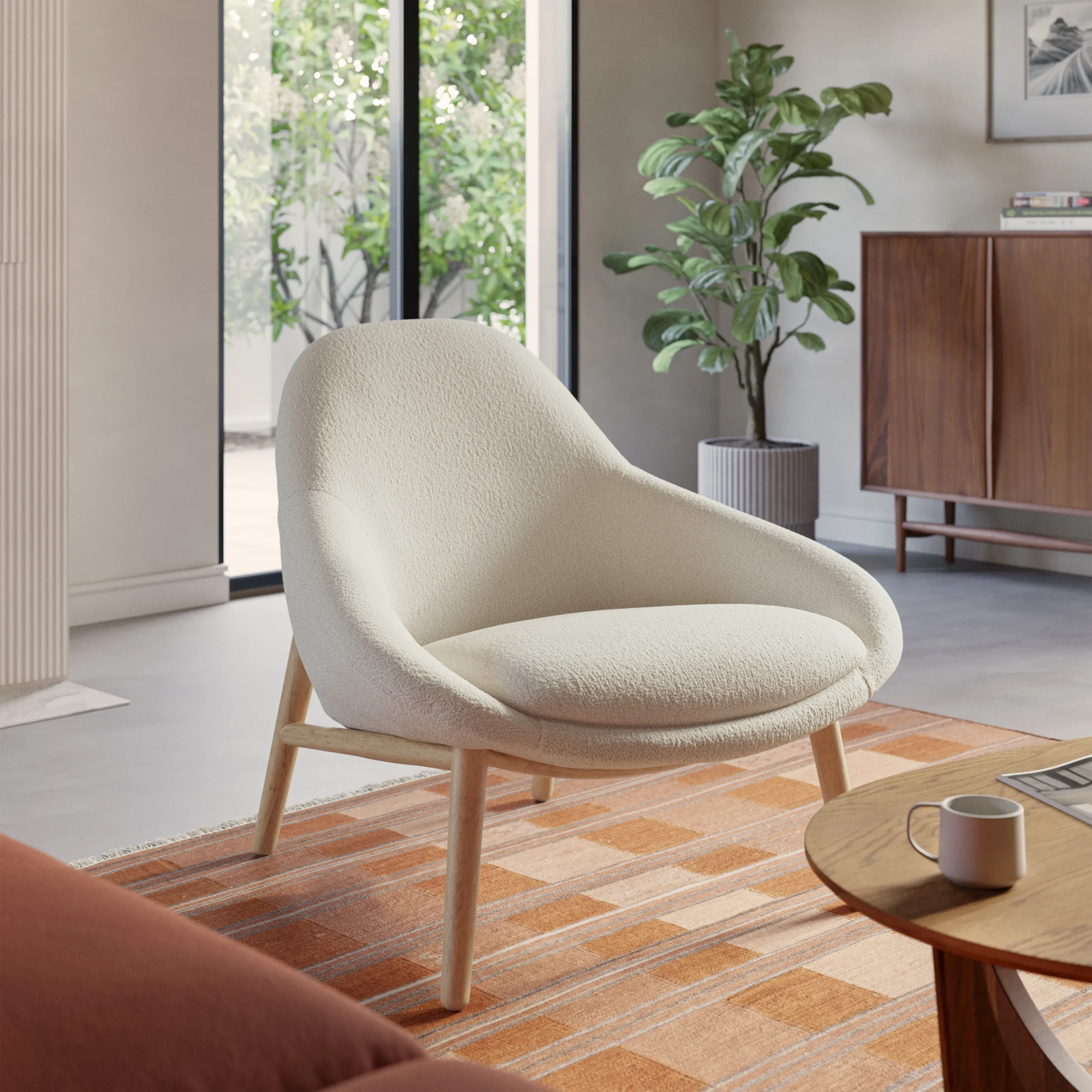 Sunny 32_ Lounge Chair - Ivory Wool Bouclé