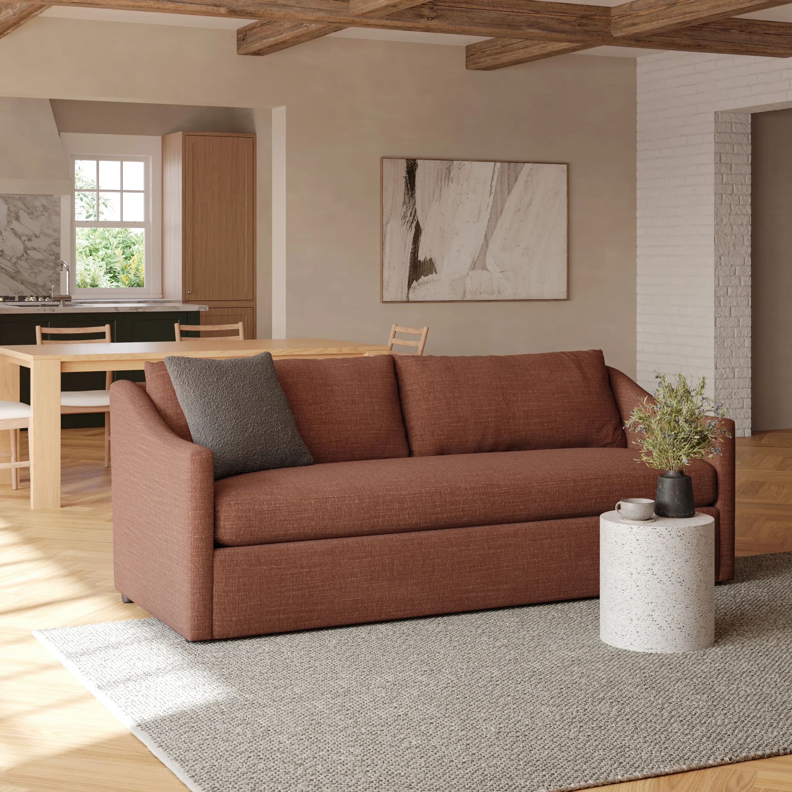 Landry 84.5_ Sofa Bed - Napa Rust
