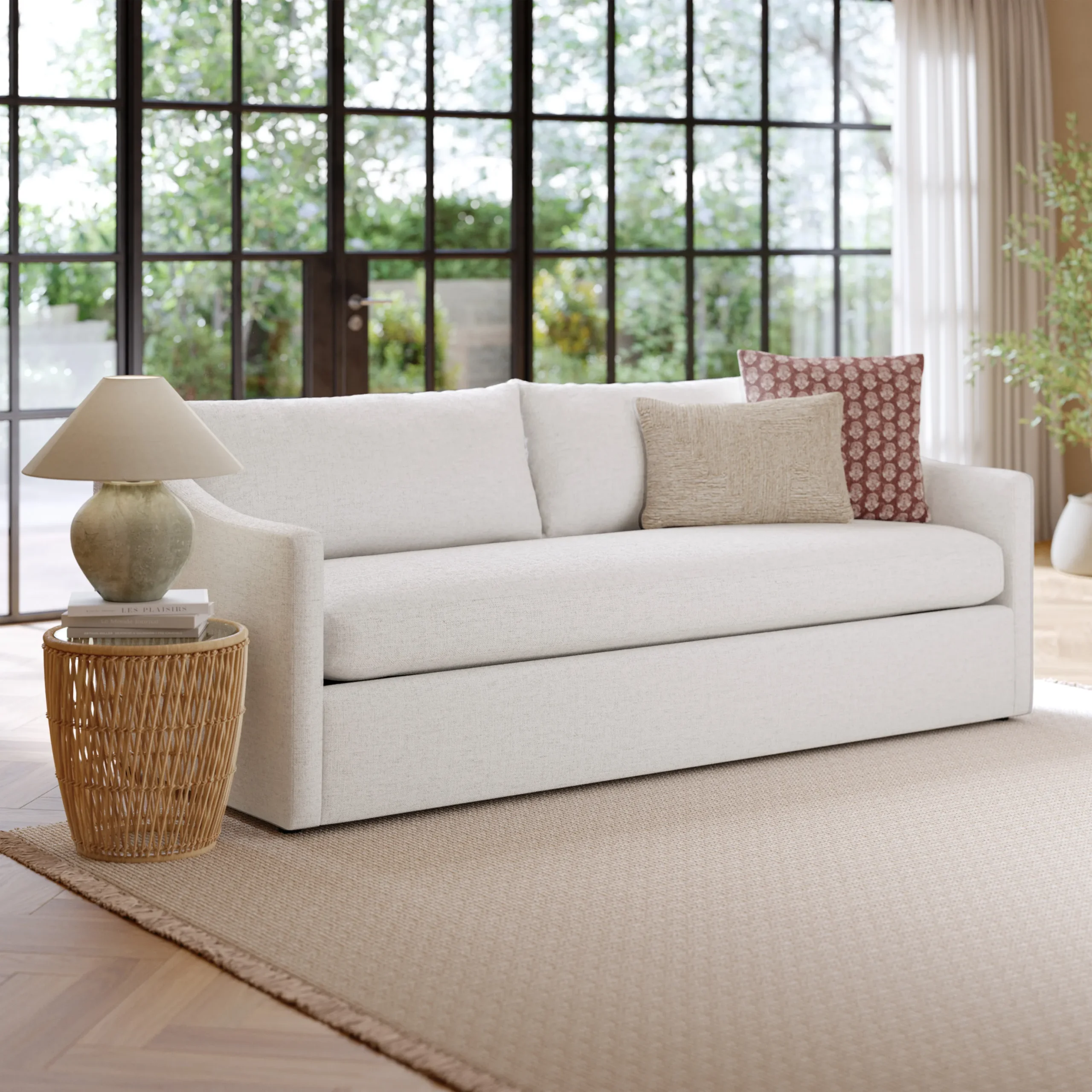Landry 84.5_ Sofa Bed - Napa White