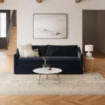 Landry 84.5_ Velvet Sofa Bed - Hale Ink