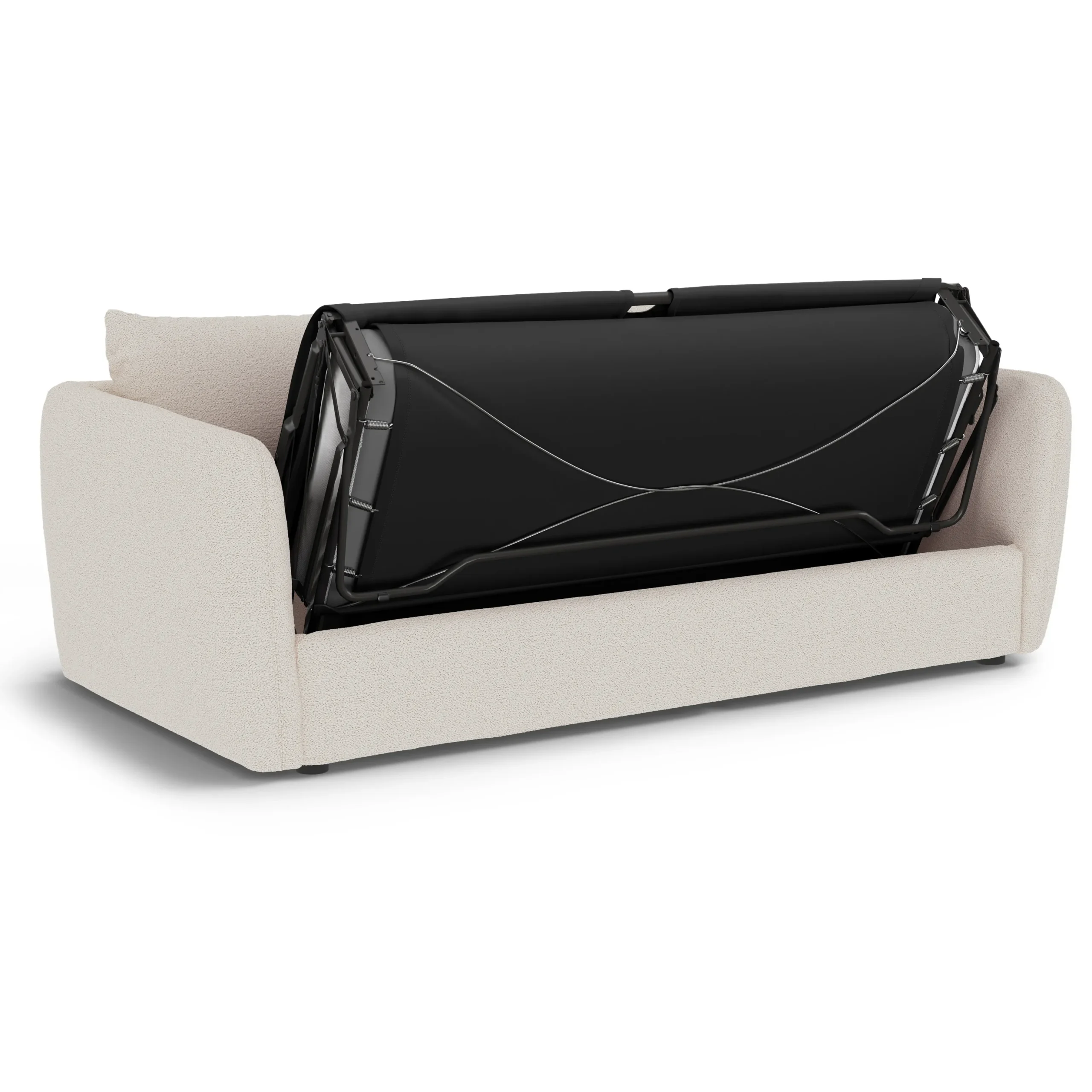 Leigh 86_ Sofa Bed - Ivory Wool Bouclé - Image 11