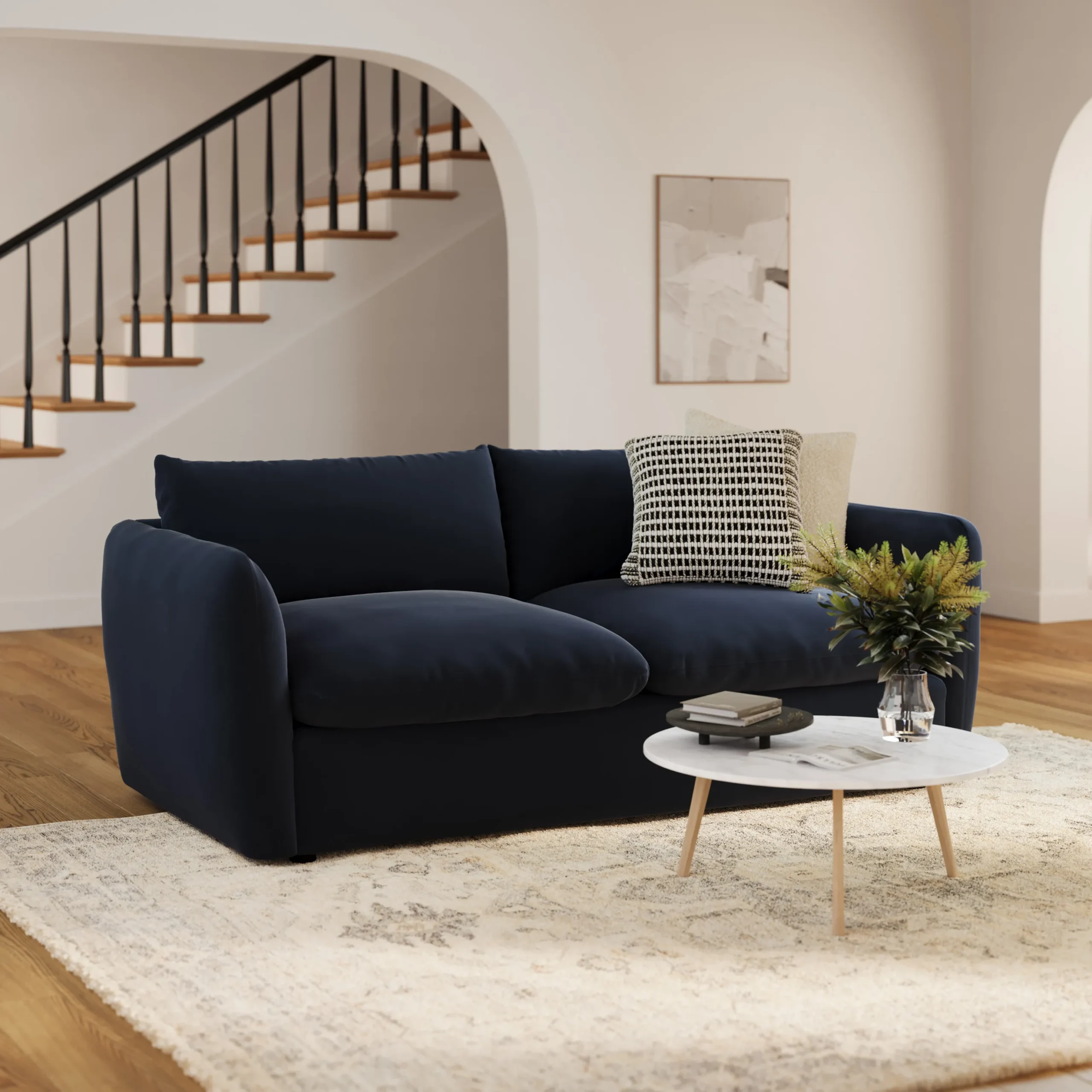 Leigh 86_ Velvet Sofa Bed - Hale Ink