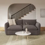 Leigh 86_ Velvet Sofa Bed - Hale Warm Gray