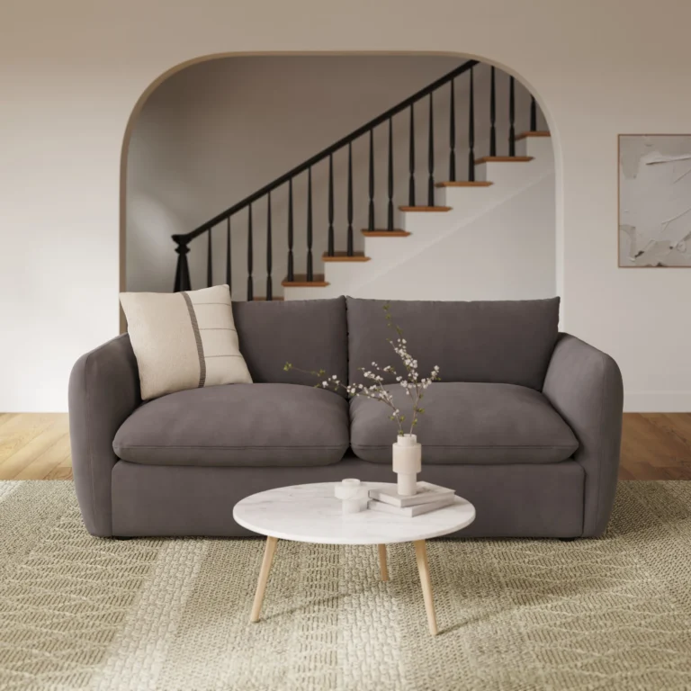 Leigh 86_ Velvet Sofa Bed - Hale Warm Gray
