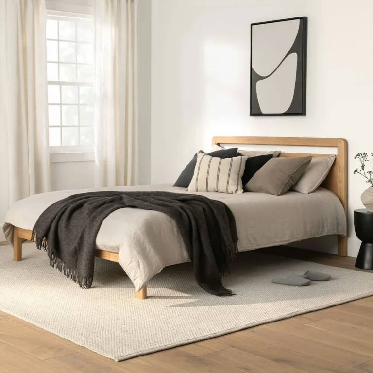Dalsa Queen Bed - Natural Oak