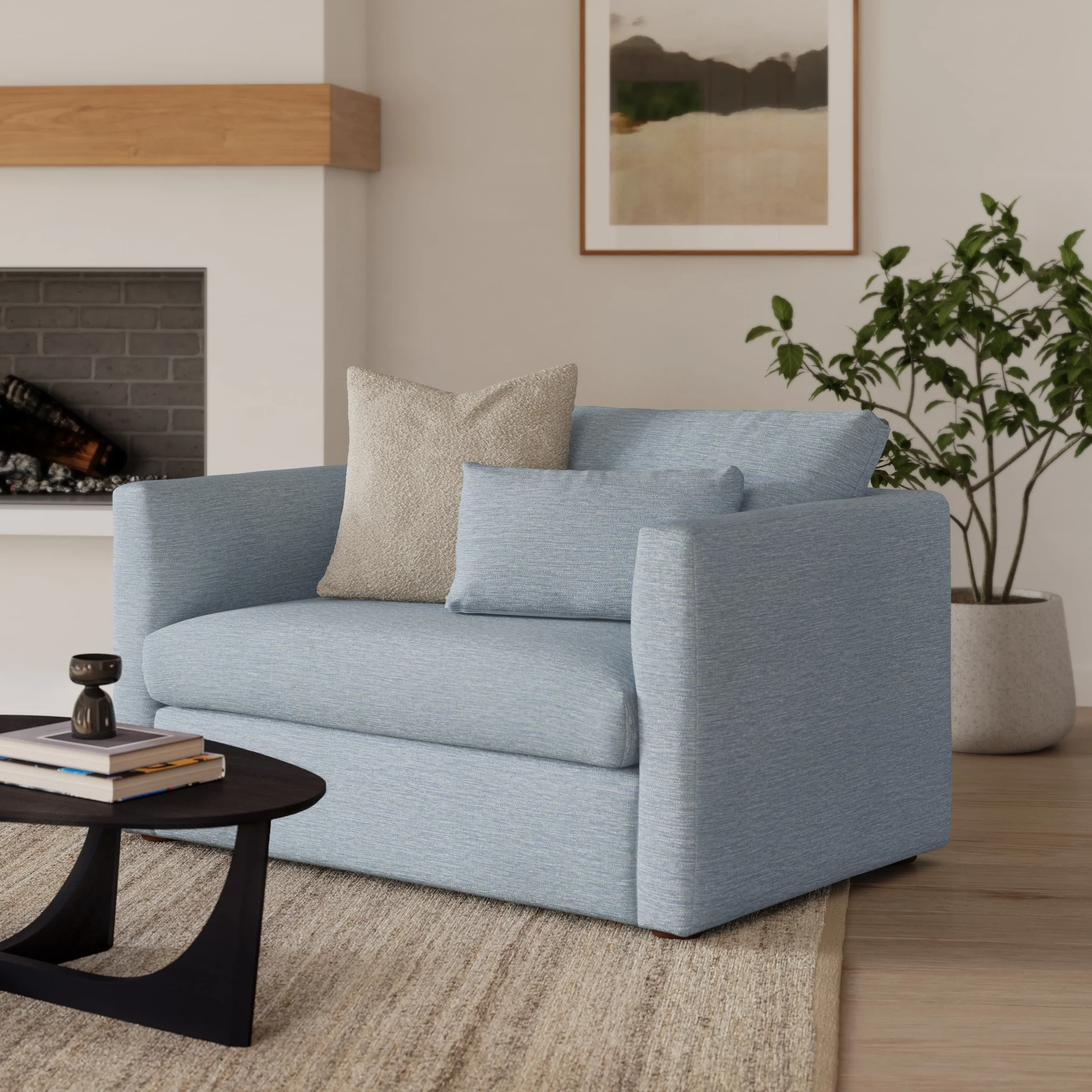 Marina 57_ Sleeper Chair - Silver Light Blue