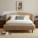 Kayra Queen Upholstered Bed - Lunaria Sandstone Bouclé
