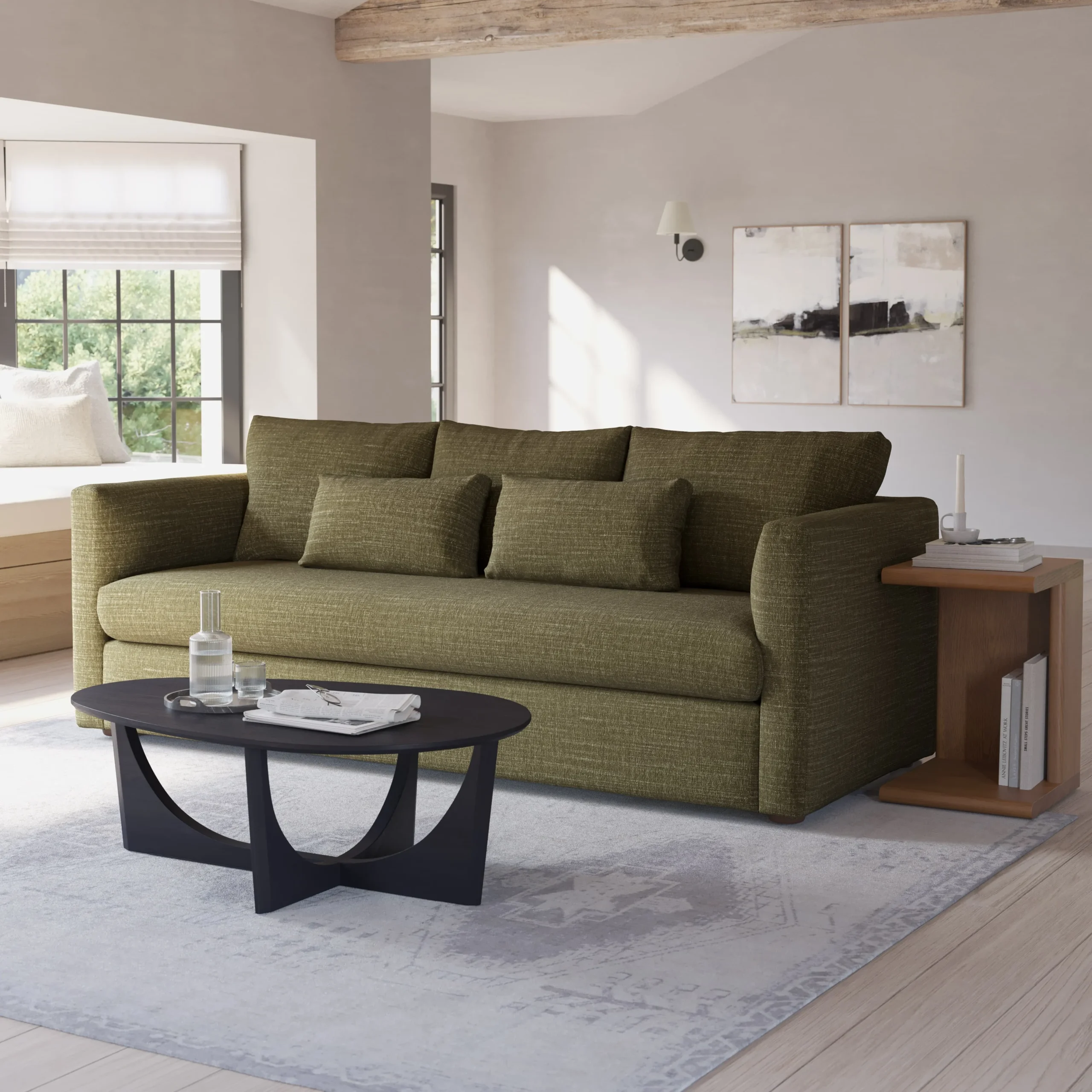 Marina 90_ Sofa Bed - Napa Moss