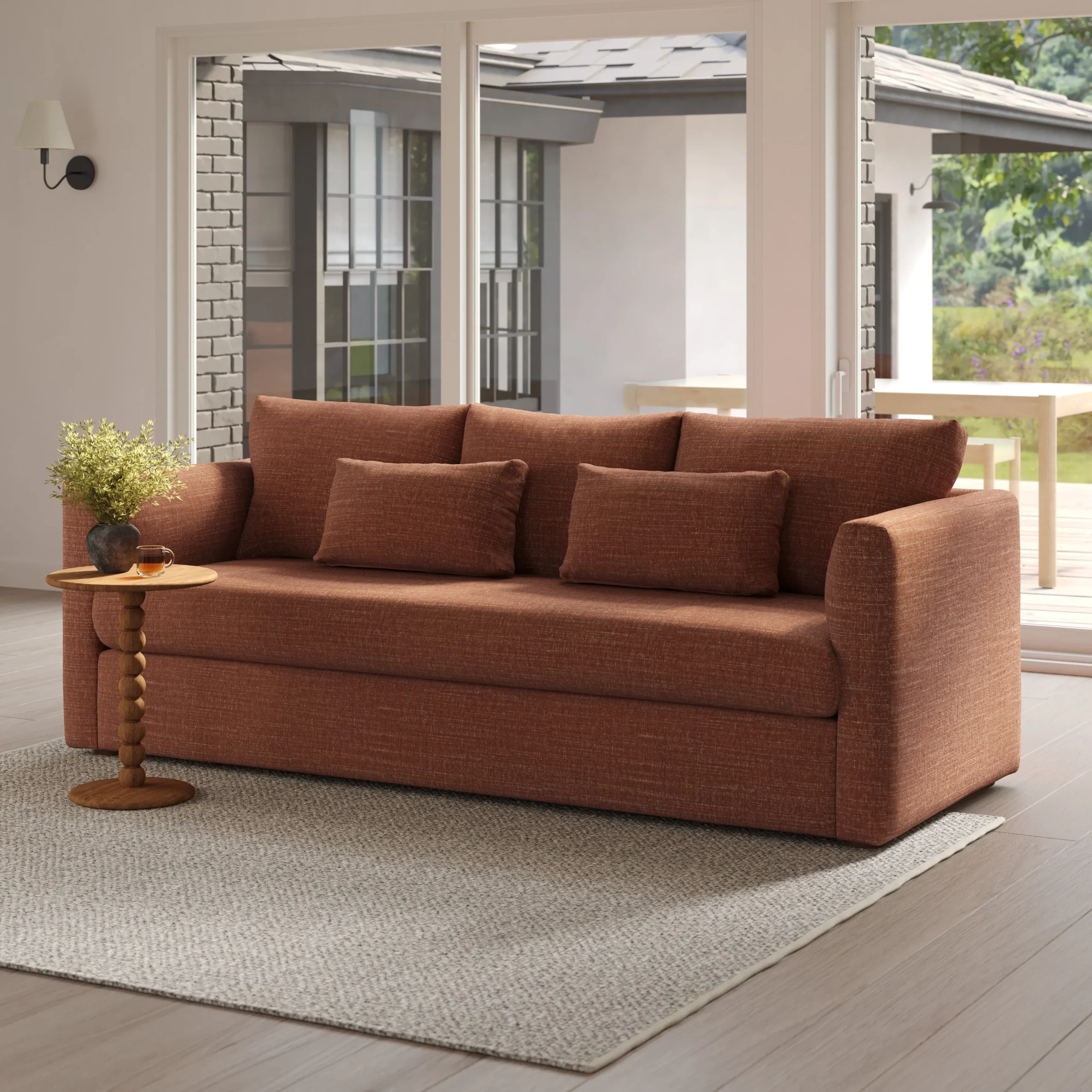 Marina 90_ Sofa Bed - Napa Rust