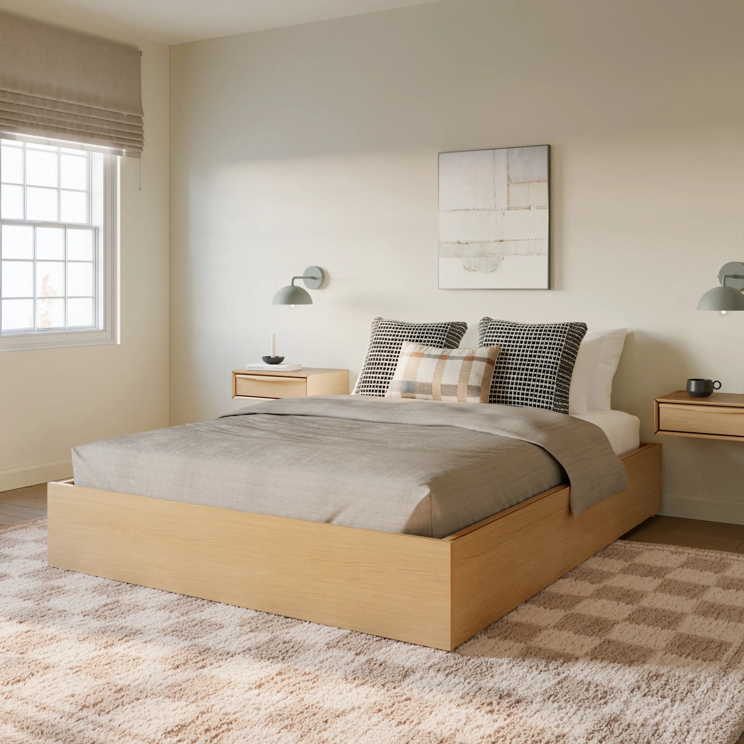 Leif Queen Platform Storage Bed - White Oak - Image 5