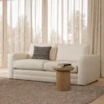 Riley 84_ Sofa Bed - Ivory Wool Bouclé