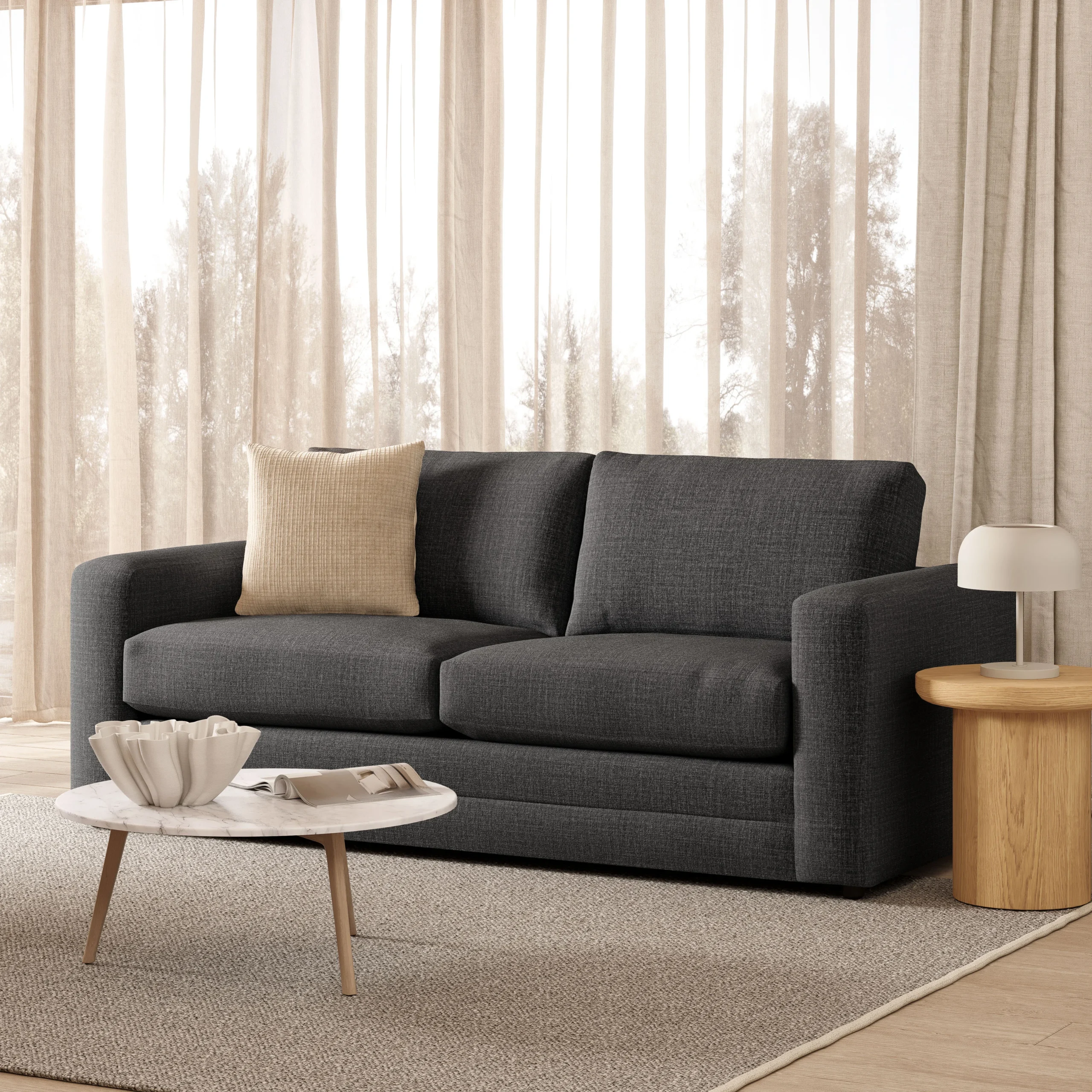 Riley 84_ Sofa Bed - Napa Charcoal