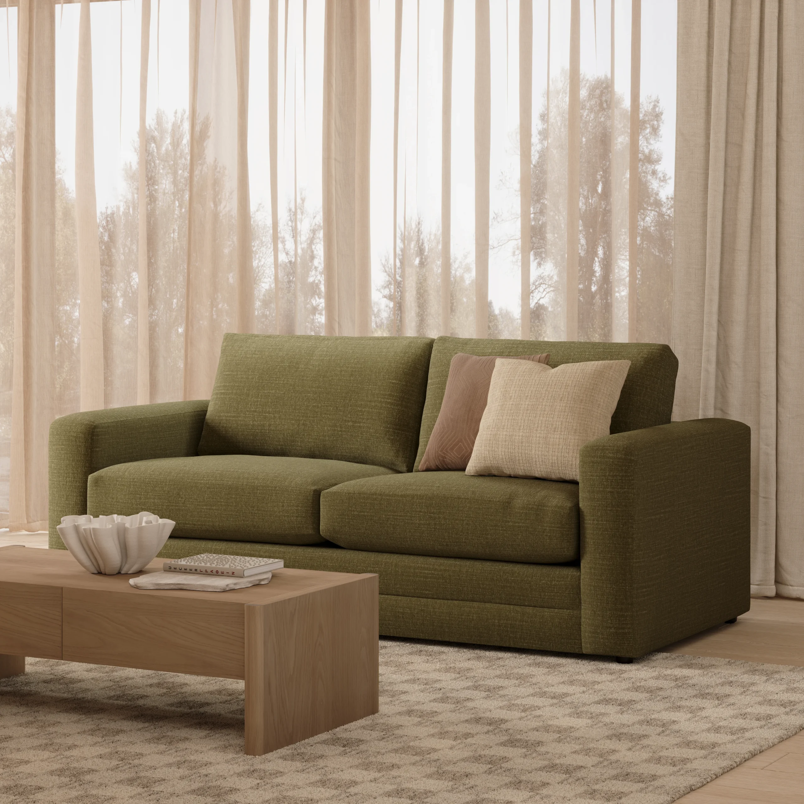 Riley 84_ Sofa Bed - Napa Moss