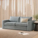 Riley 84_ Sofa Bed - Silver Light Blue