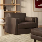 Sven 45.5_ Tufted Leather Sleeper Chair - Charme Chocolat