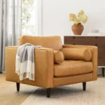 Sven 42_ Tufted Leather Lounge Chair - Charme Tan