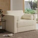 Sven 45.5_ Tufted Sleeper Chair - Ivory Wool Bouclé