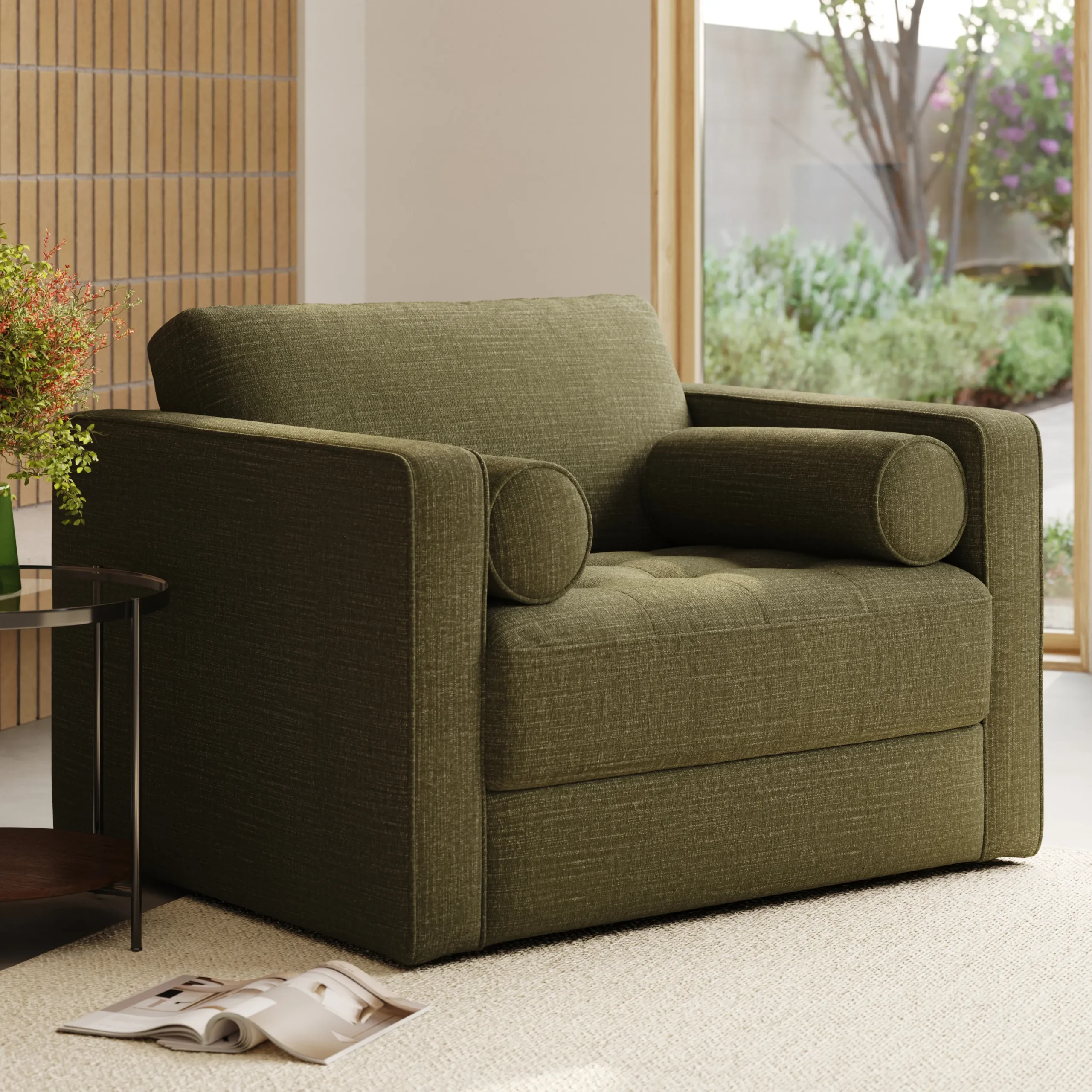 Sven 45.5_ Tufted Sleeper Chair - Napa Moss