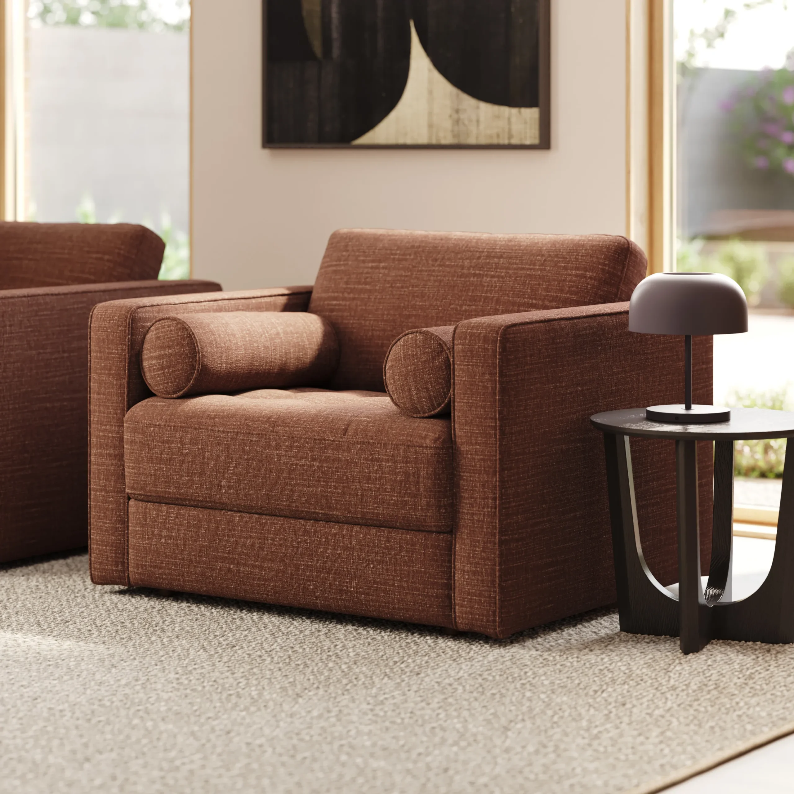 Sven 45.5_ Tufted Sleeper Chair - Napa Rust