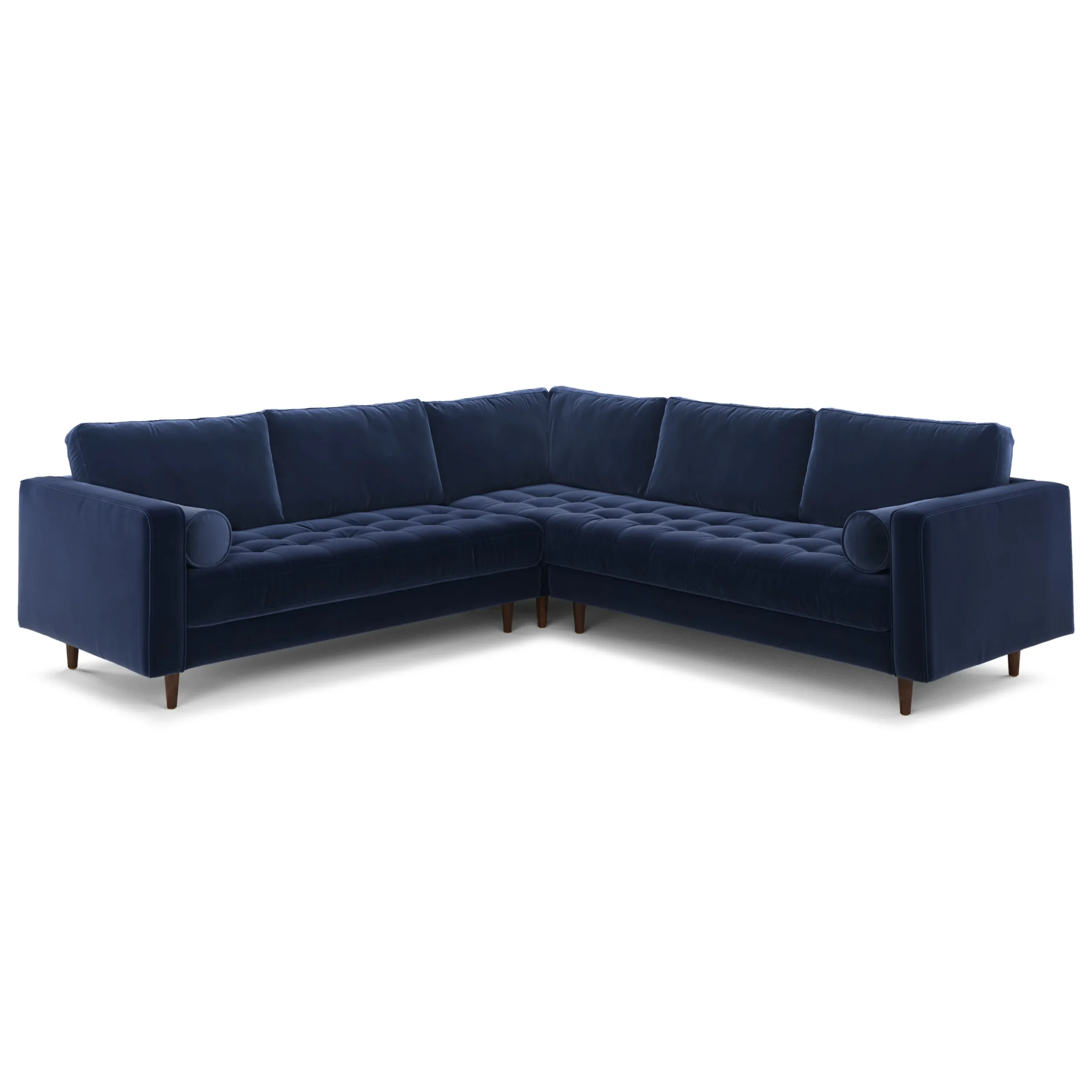 Sven 107_ Tufted Velvet Corner Sectional - Plush Cascadia Blue - Image 2