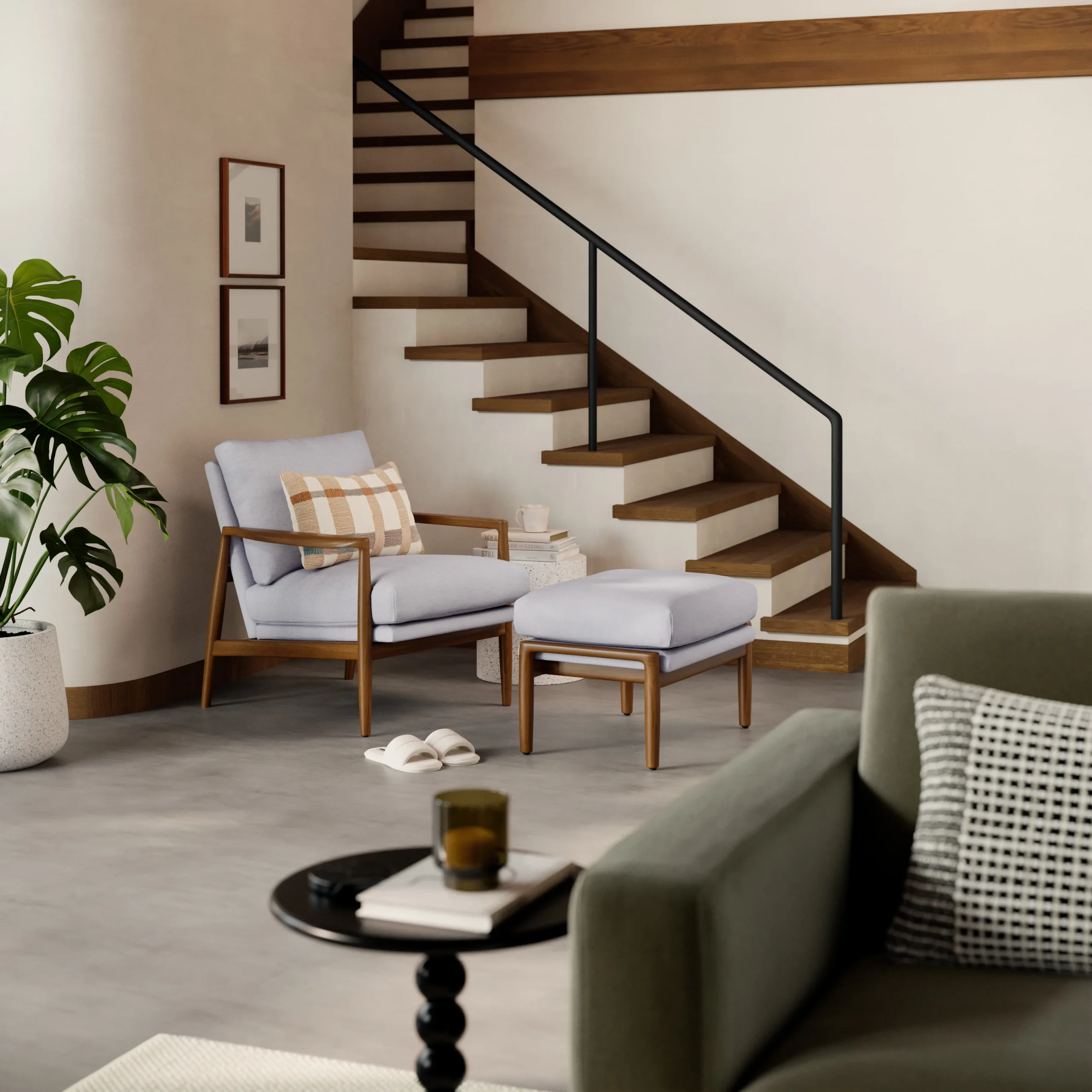 Bavel 26_ Lounge Set - Walnut and Field Gray - Image 2