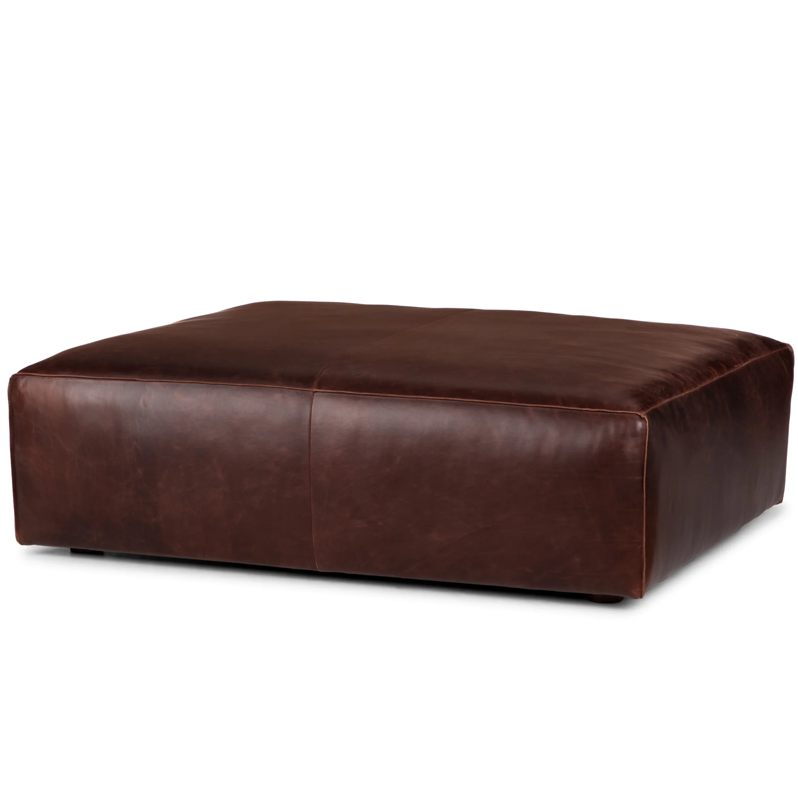 Cigar 47_ Leather Ottoman - Indiana Brown - Image 8
