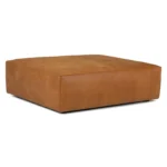 Cigar 47_ Leather Ottoman - Rawhide Tan