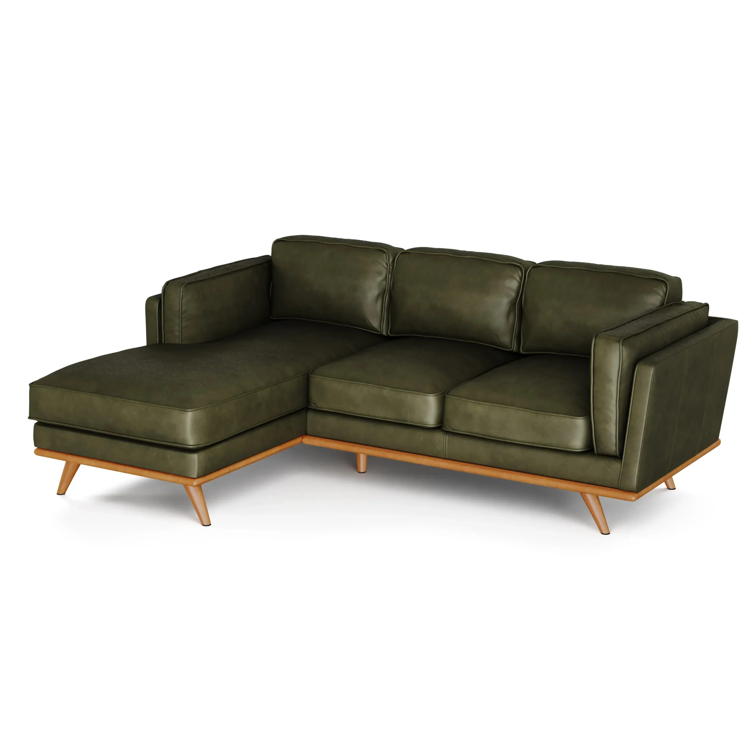 Timber 93_ Leather Left Sectional - Charme Green - Image 2
