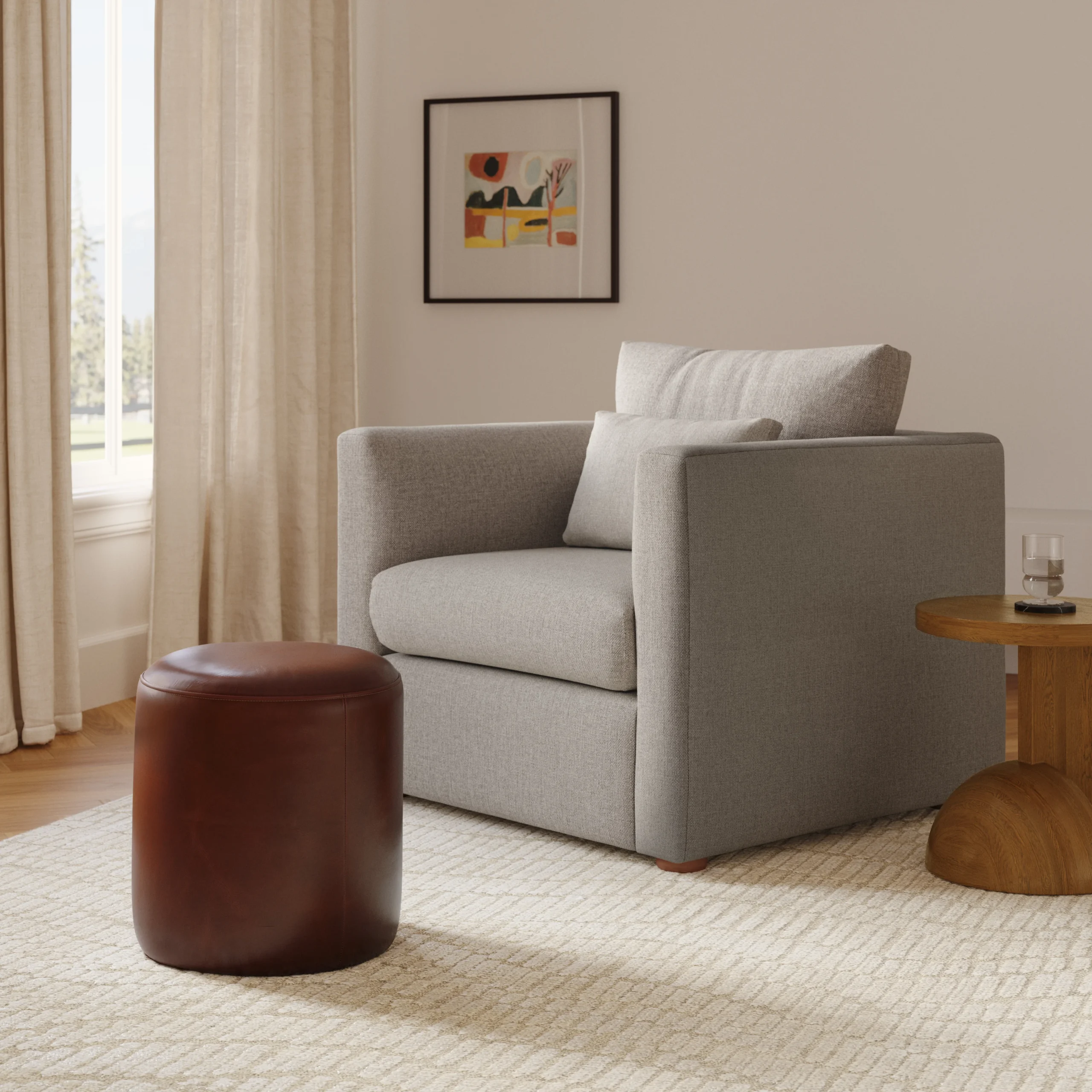 Cilo 16_ Leather Ottoman - Indiana Brown - Image 9