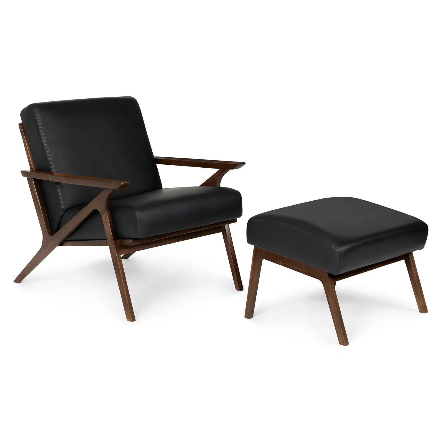 Otio 26_ Leather Lounge Set - Walnut and Black - Image 15