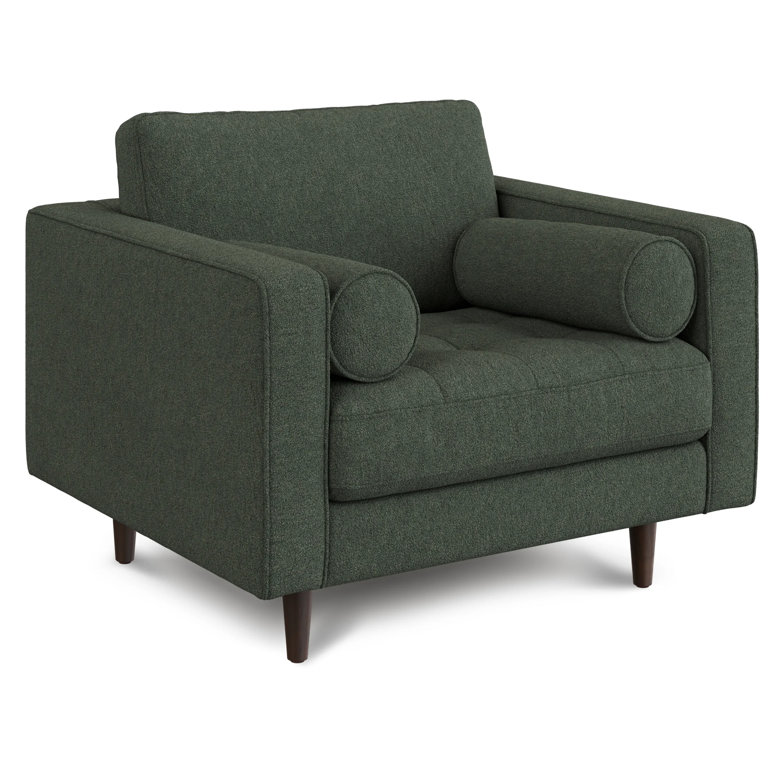 Sven 42_ Tufted Lounge Chair - Green Wool Bouclé - Image 12