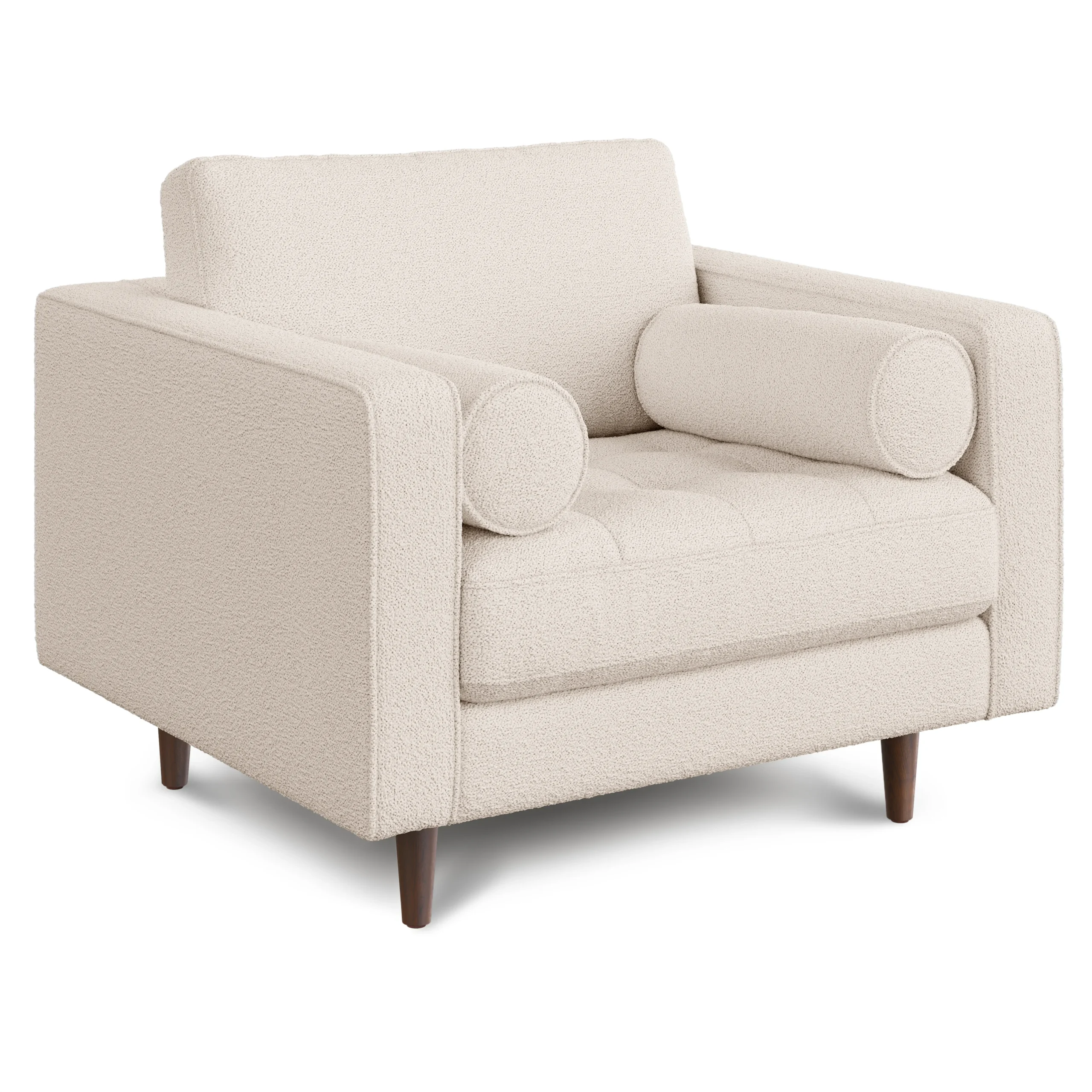 Sven 42_ Tufted Lounge Chair - Ivory Wool Bouclé - Image 8