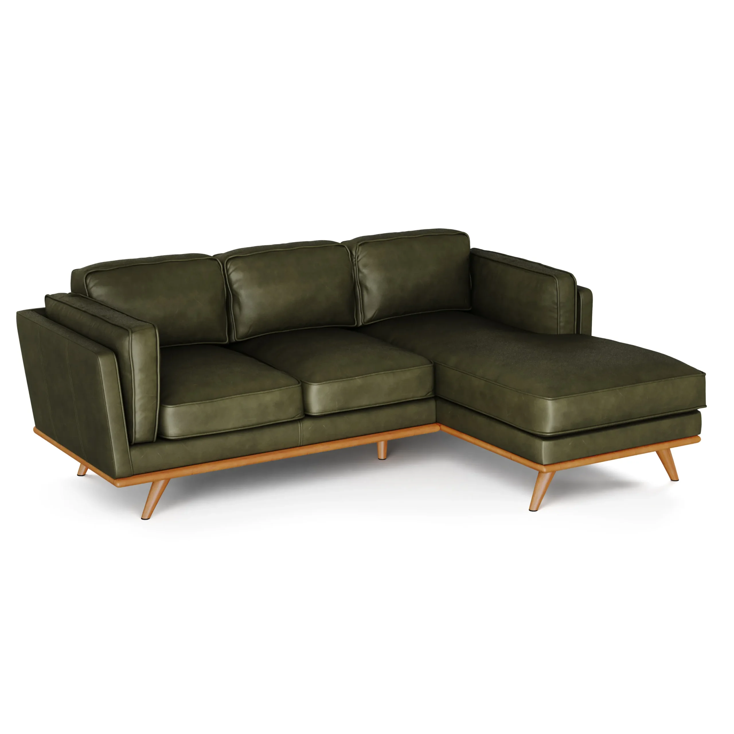 Timber 93_ Leather Right Sectional - Charme Green - Image 2