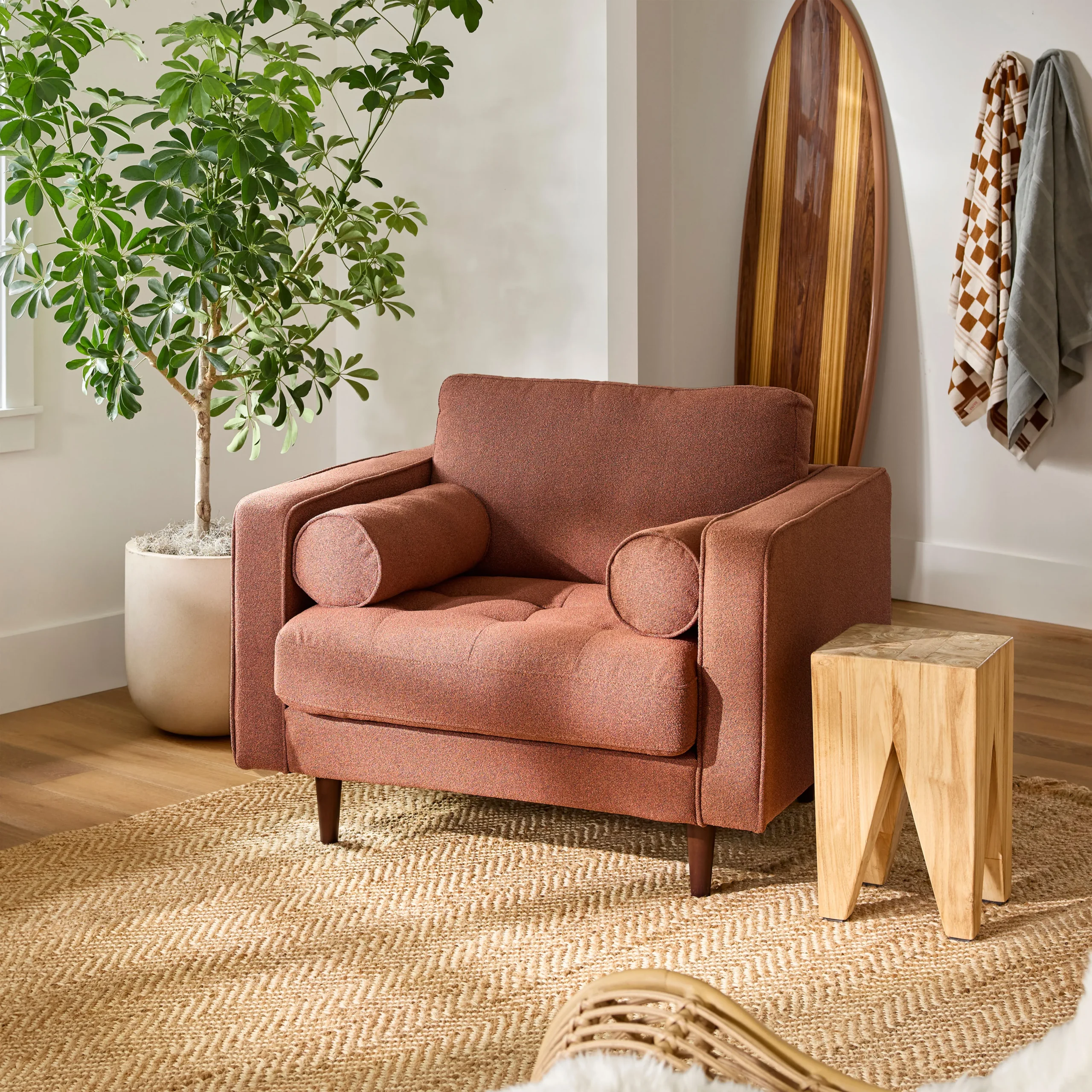 Sven 42_ Tufted Lounge Chair - Ratine Oxide