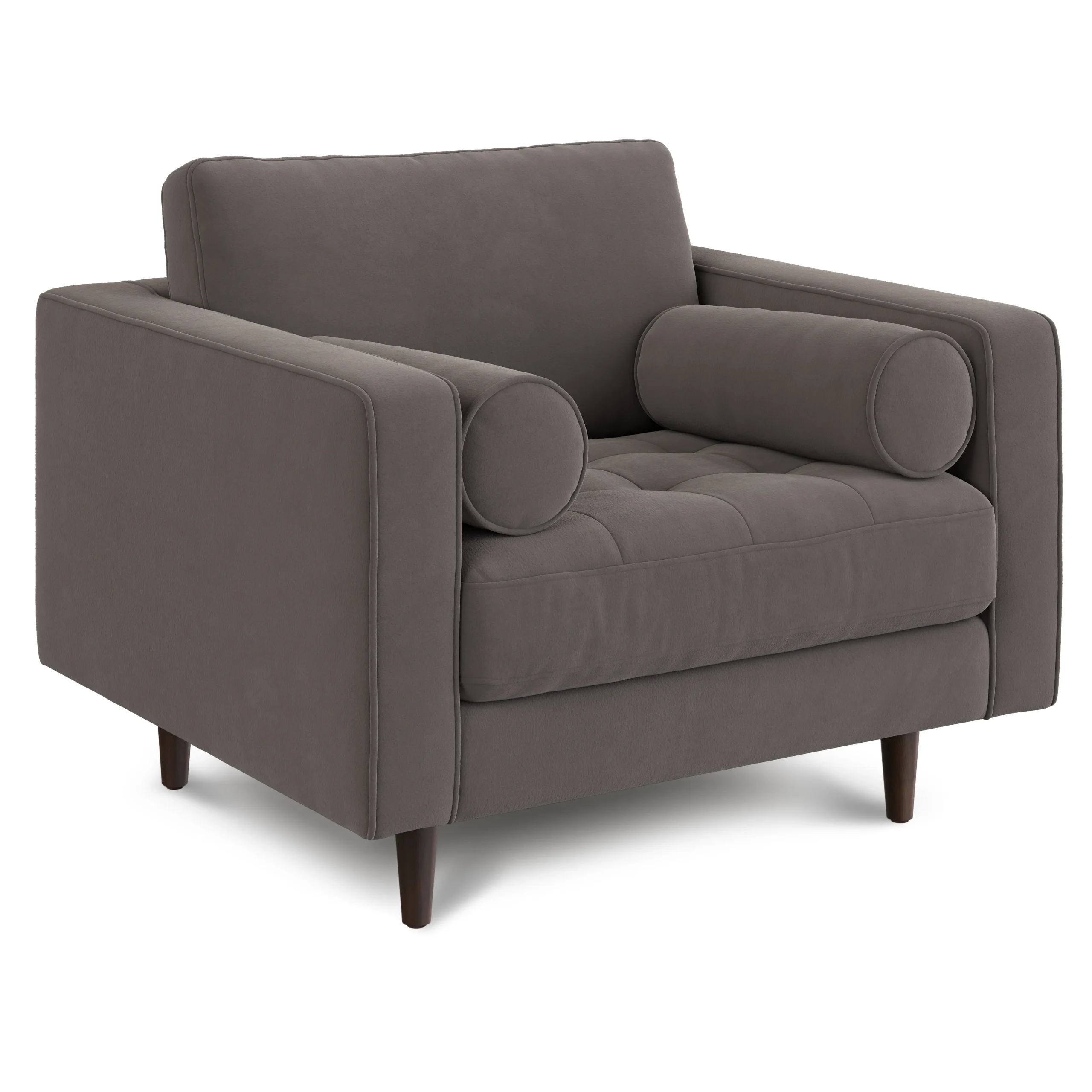 Sven 42_ Tufted Velvet Lounge Chair - Hale Warm Gray - Image 12