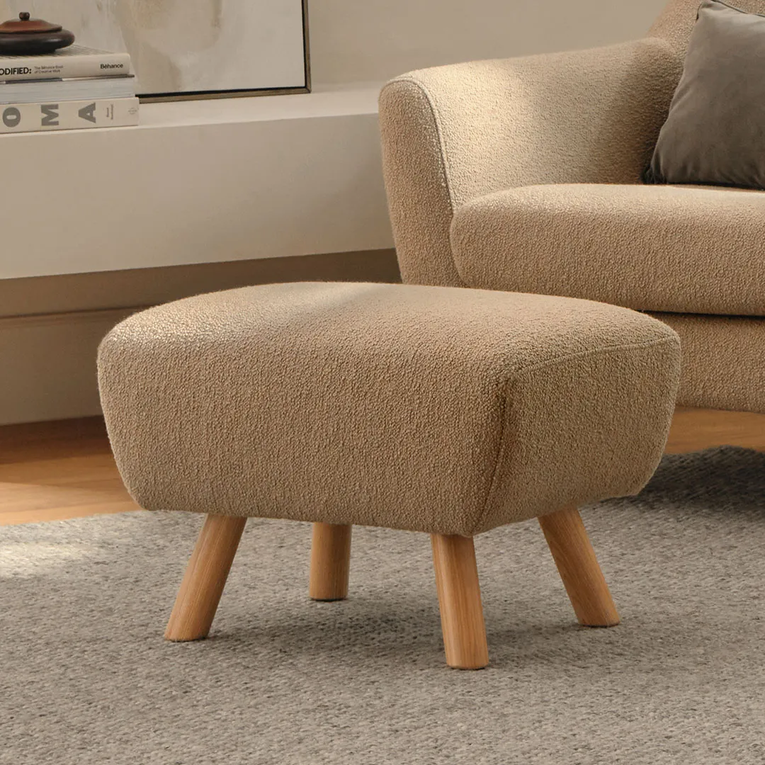 Gabriola 23_ Ottoman - Sandstone Wool Bouclé - Image 2