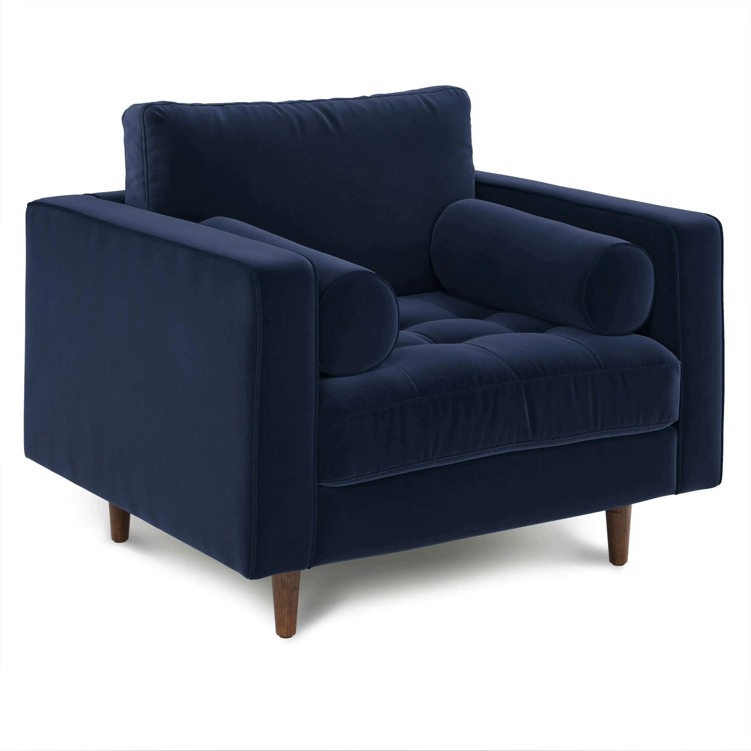 Sven 42_ Tufted Velvet Lounge Chair - Plush Cascadia Blue - Image 11
