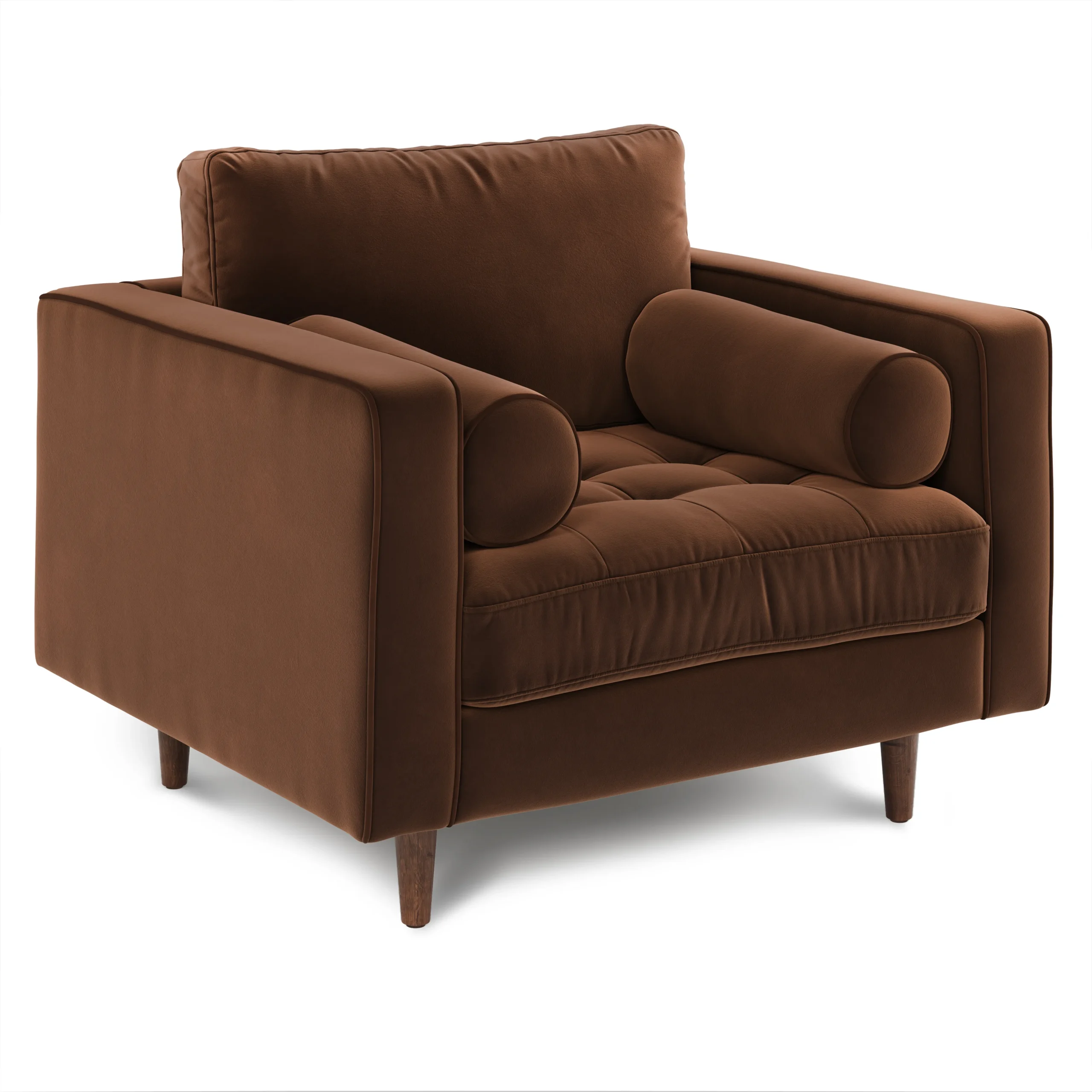Sven 42_ Tufted Velvet Lounge Chair - Plush Pacific Brown - Image 11