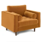 Sven 42_ Tufted Velvet Lounge Chair - Plush Pacific Ginger