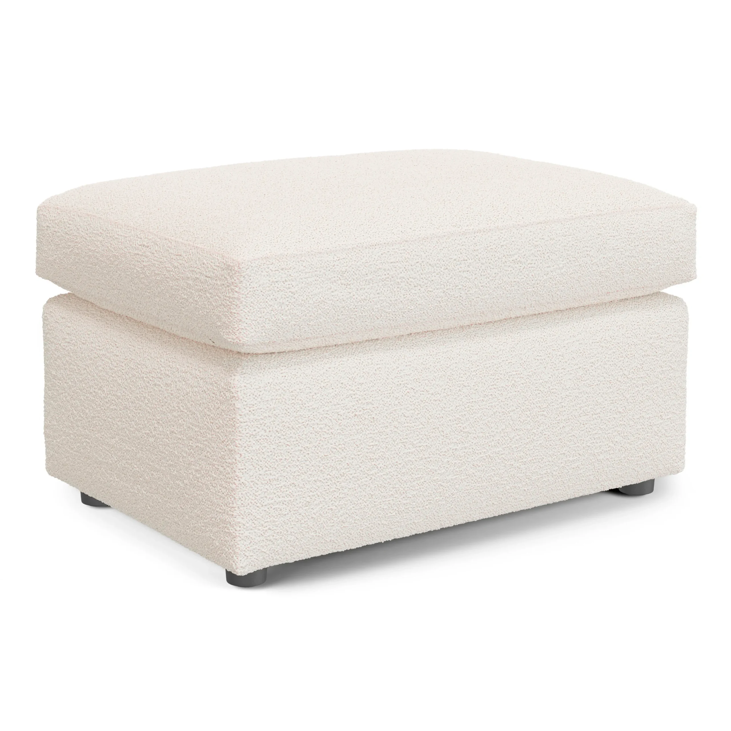 Landry 28_ Ottoman - Ivory Wool Bouclé - Image 2