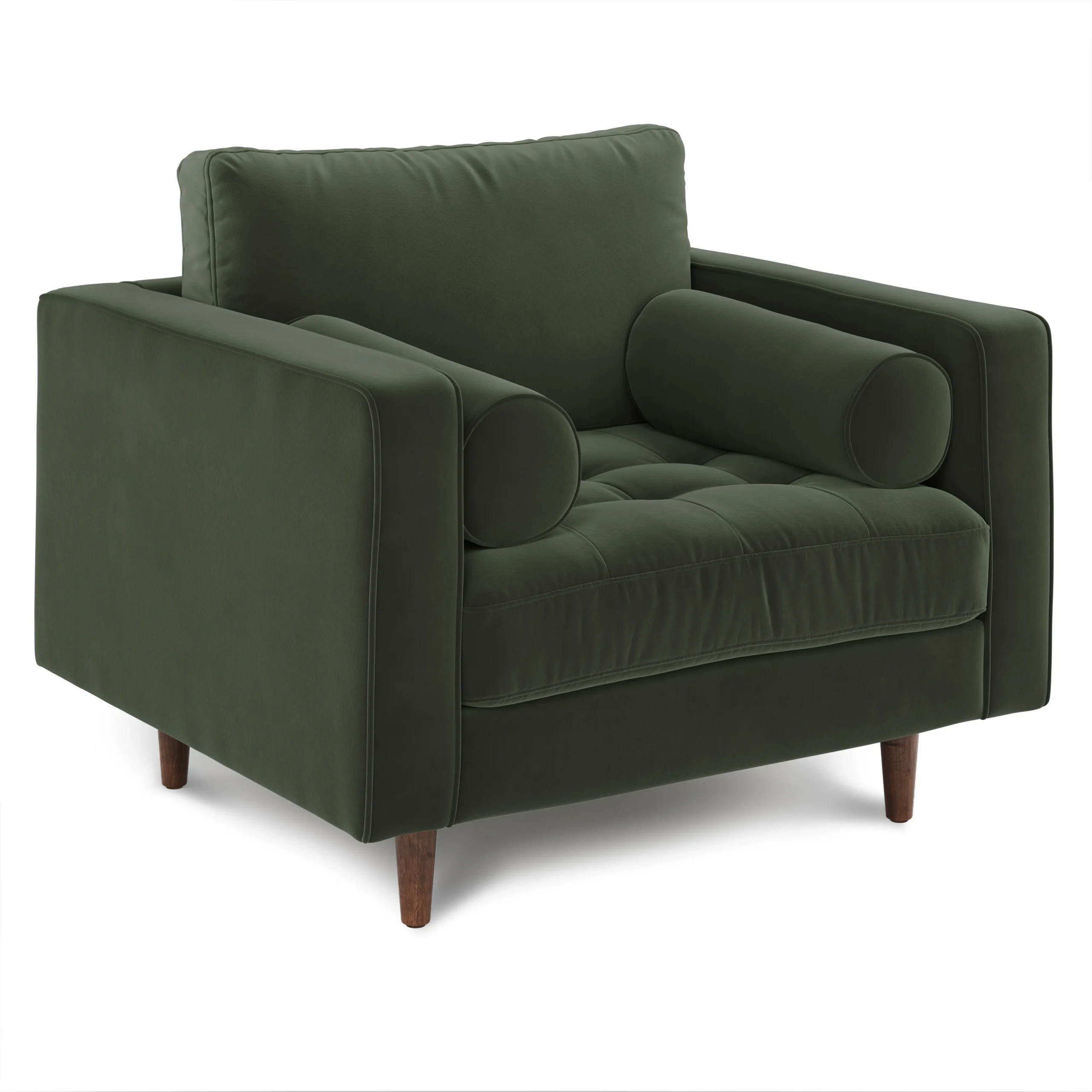 Sven 42_ Tufted Velvet Lounge Chair - Plush Pacific Green - Image 12