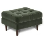 Sven 30_ Velvet Ottoman - Plush Pacific Green
