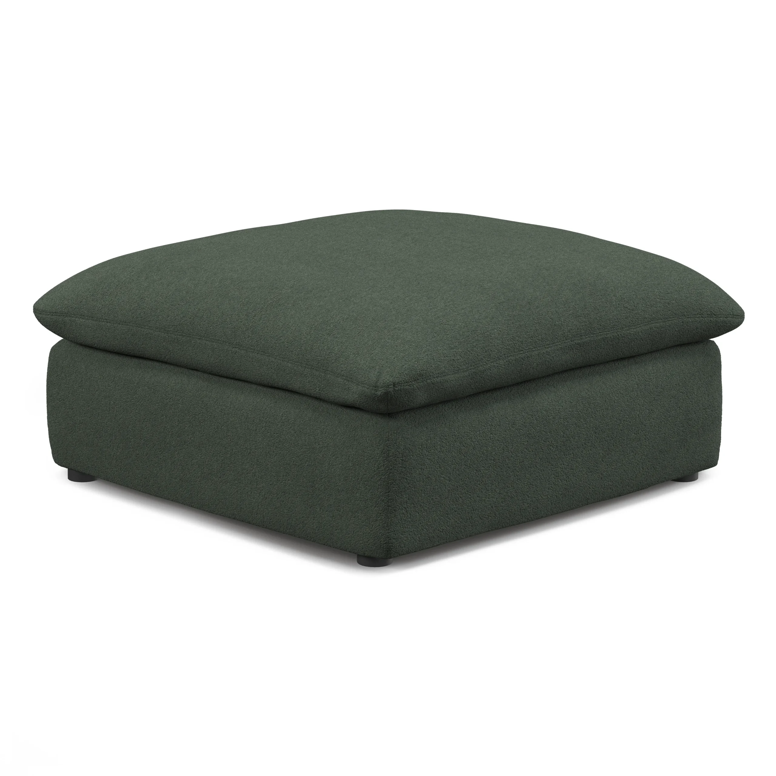 Leigh 41_ Ottoman - Green Wool Bouclé - Image 2