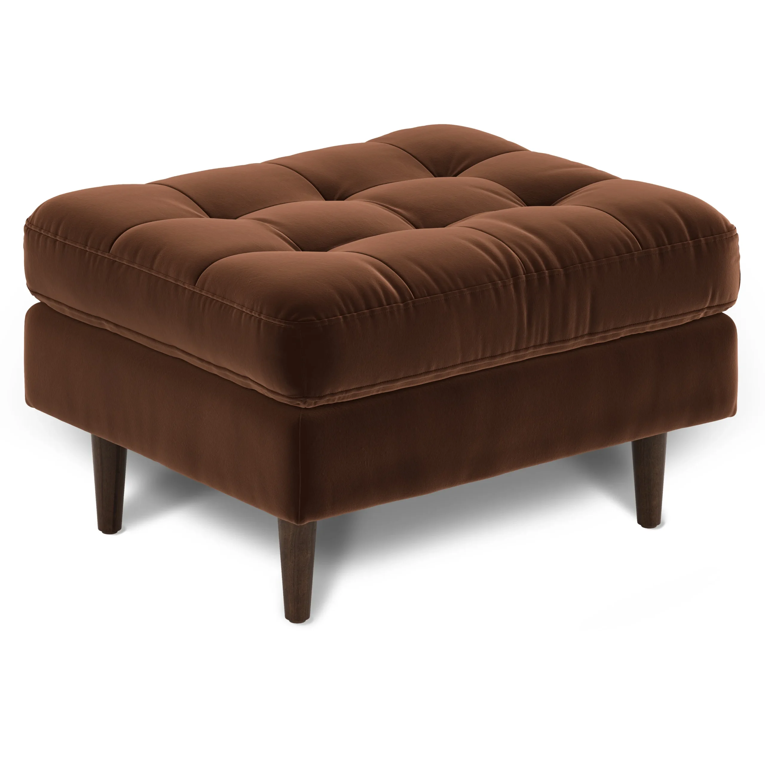 Sven 30_ Velvet Ottoman - Plush Pacific Brown - Image 9