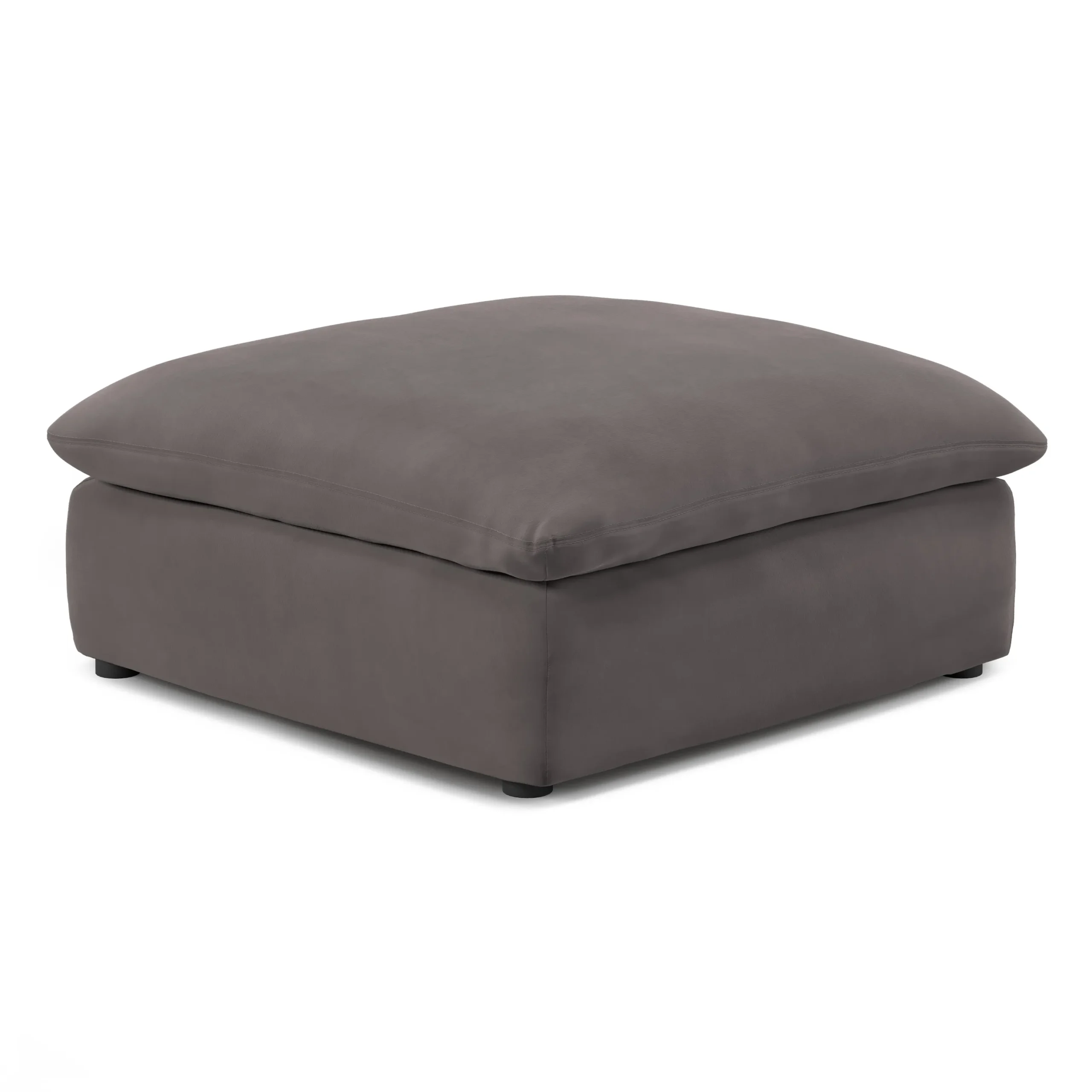 Leigh 41_ Velvet Ottoman - Hale Warm Gray - Image 2